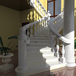 3D проект декора лестницы в поселке Петрово-Дальнее